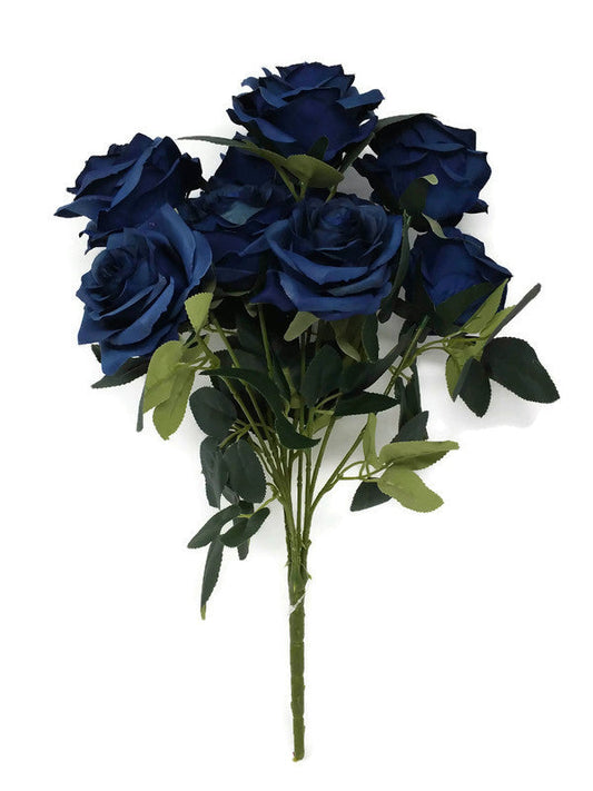 10 Head Rose Bush x 44cm - Navy